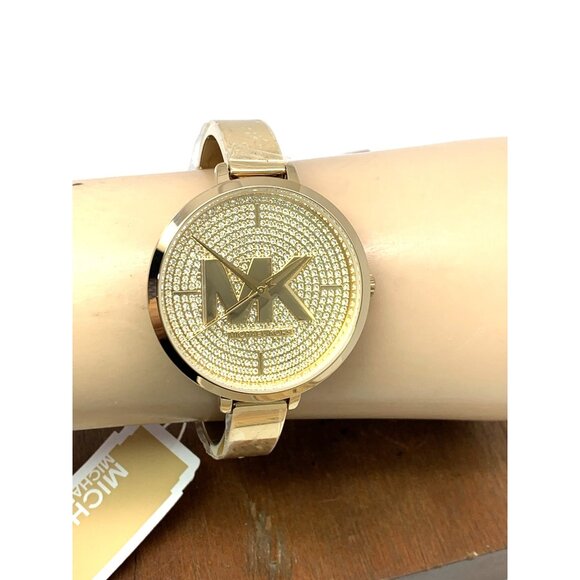 Michael Kors Women's Watch MK4469 Gemmed Bangle Quartz Gold Stainless Steel 38mm - Picture 11 of 13